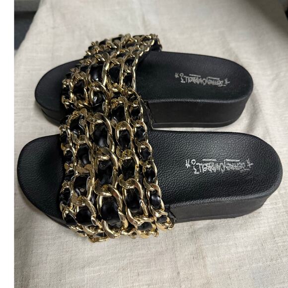 Jeffrey Campbell Edie Chain Platform Slides Size 7 - Picture 4 of 5